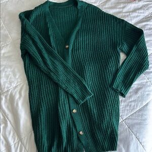 Shein Teal Knit Cardigan with Buttons
